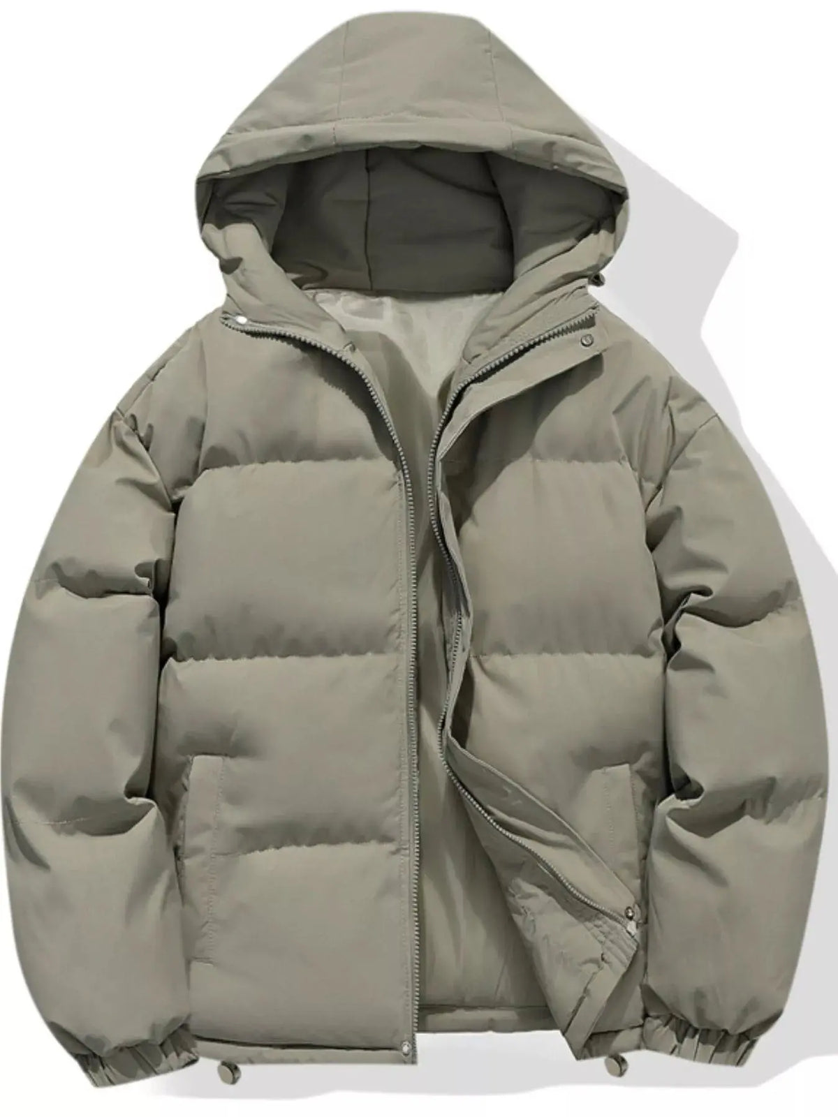 Manteau d'Hiver Matelassé à Capuche Zippé Grande Taille Homme  COOLANDBAG