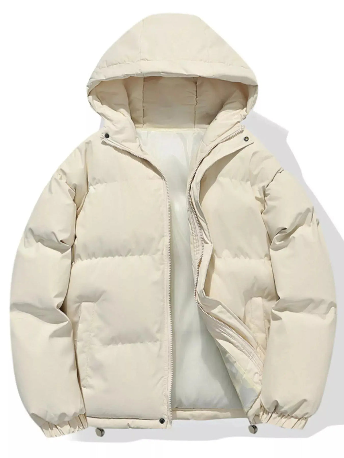 Manteau d'Hiver Matelassé à Capuche Zippé Grande Taille Homme  COOLANDBAG