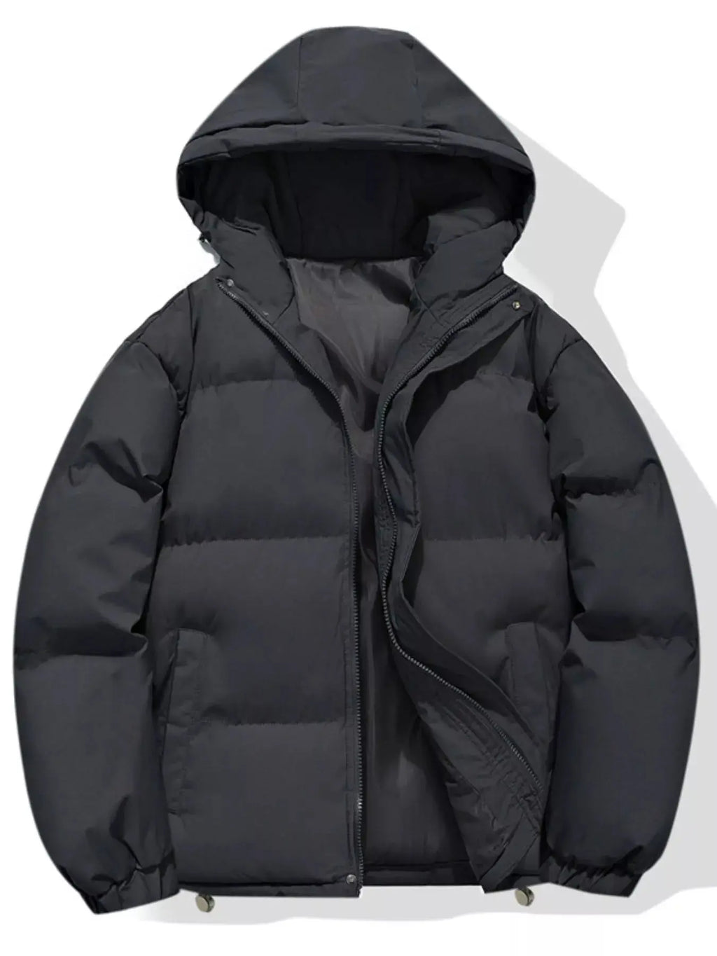 Manteau d'Hiver Matelassé à Capuche Zippé Grande Taille Homme  COOLANDBAG