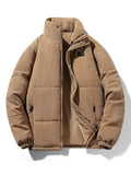 Manteau d'Hiver Matelassé en Velours Côtelé Grande Taille Homme  COOLANDBAG