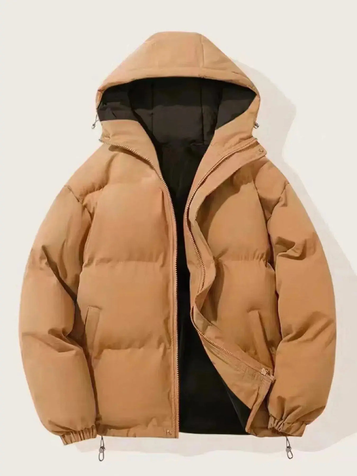 Manteau d'Hiver Zippé à Capuche Grande Taille Homme  COOLANDBAG