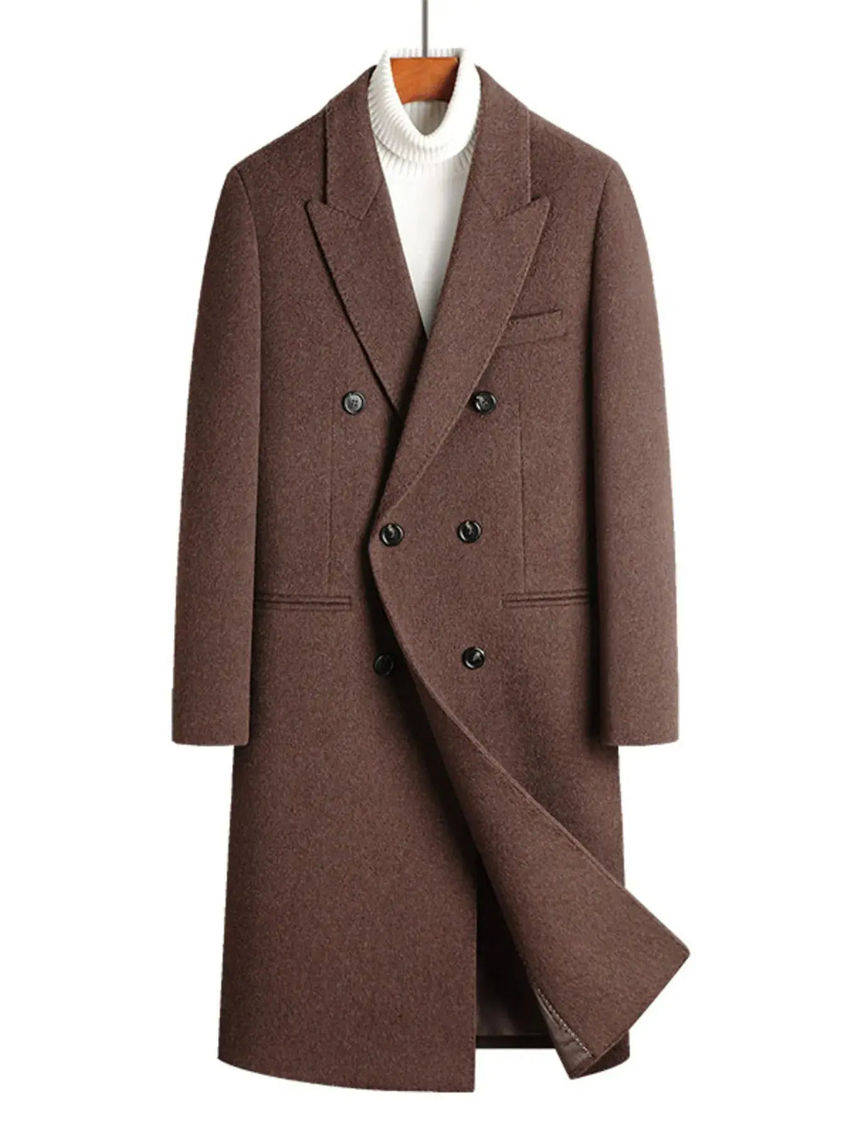 Manteau en Laine Croisé Grande Taille Homme  COOLANDBAG