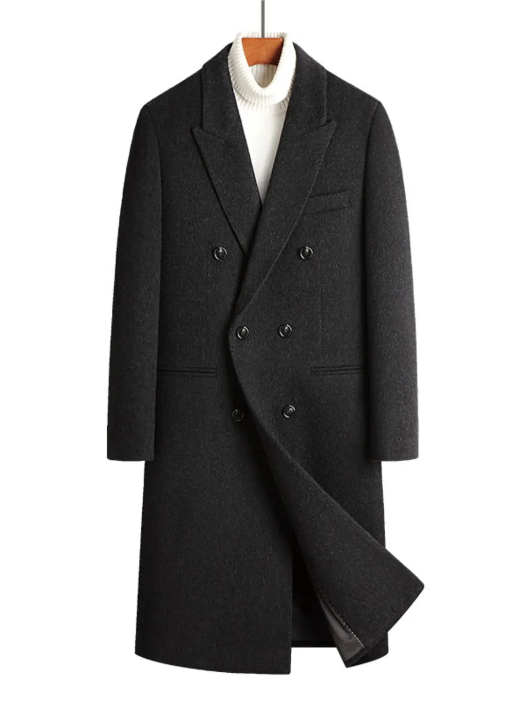 Manteau en Laine Croisé Grande Taille Homme  COOLANDBAG