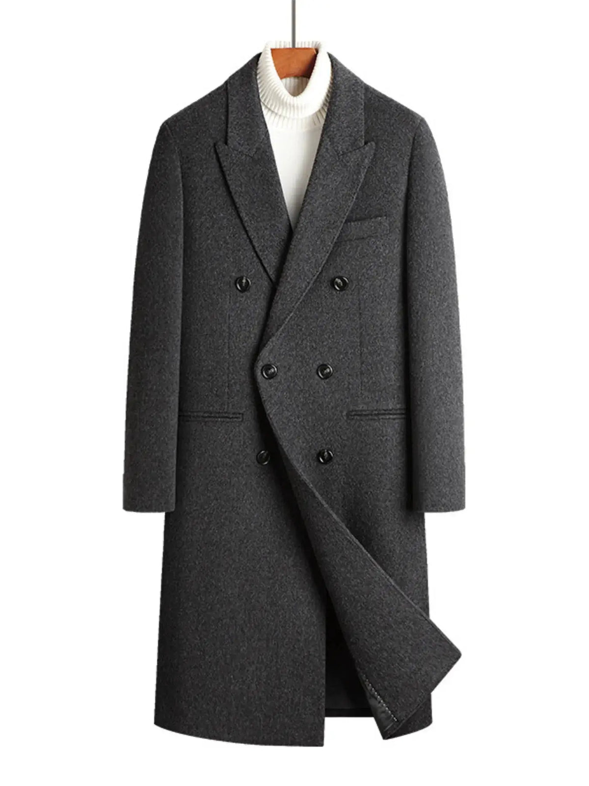 Manteau en Laine Croisé Grande Taille Homme  COOLANDBAG