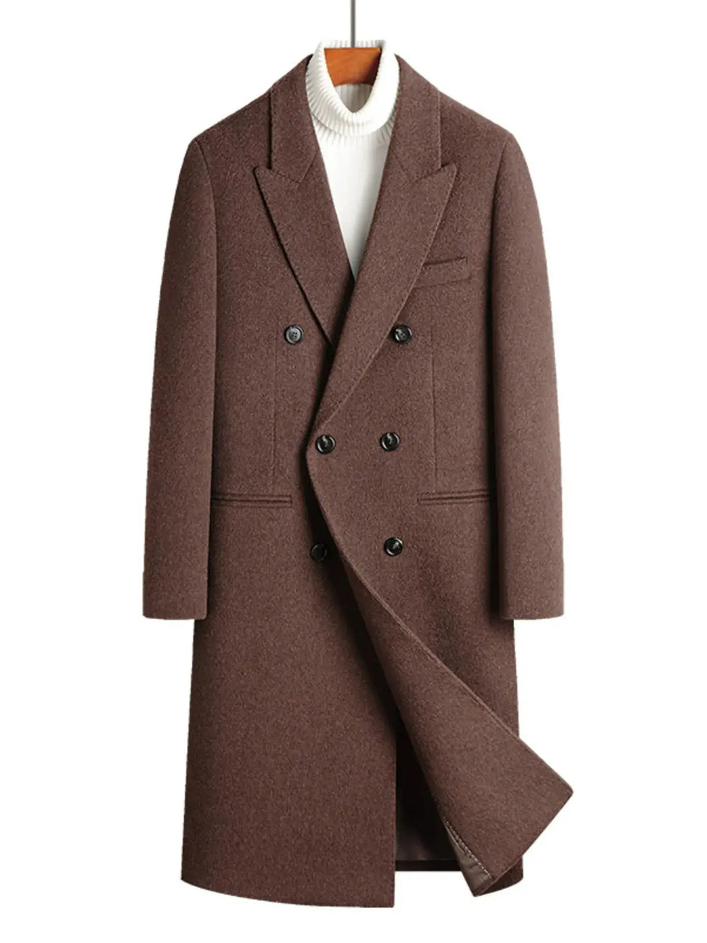 Manteau en Laine Croisé Grande Taille Homme  COOLANDBAG