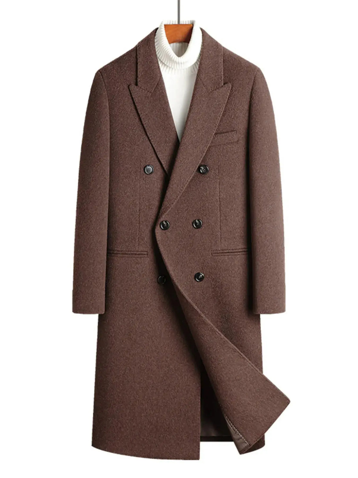 Manteau en Laine Croisé Grande Taille Homme  COOLANDBAG