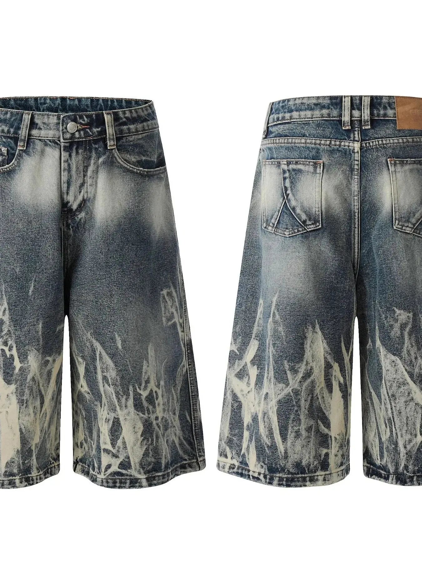 Men's Acid Wash Denim Shorts  COOLANDBAG