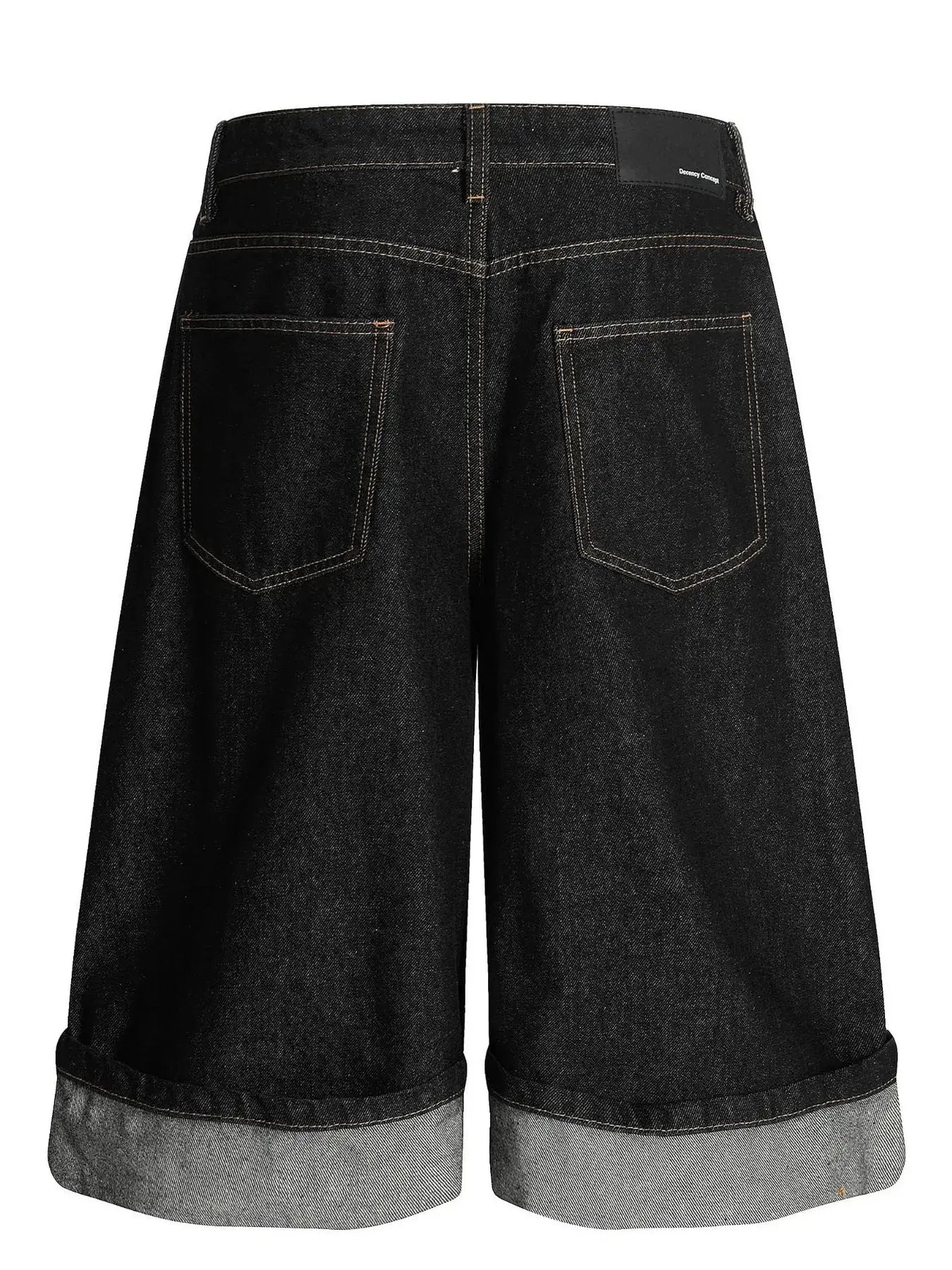 Men's Baggy Denim Shorts with Cuffed Hem  COOLANDBAG