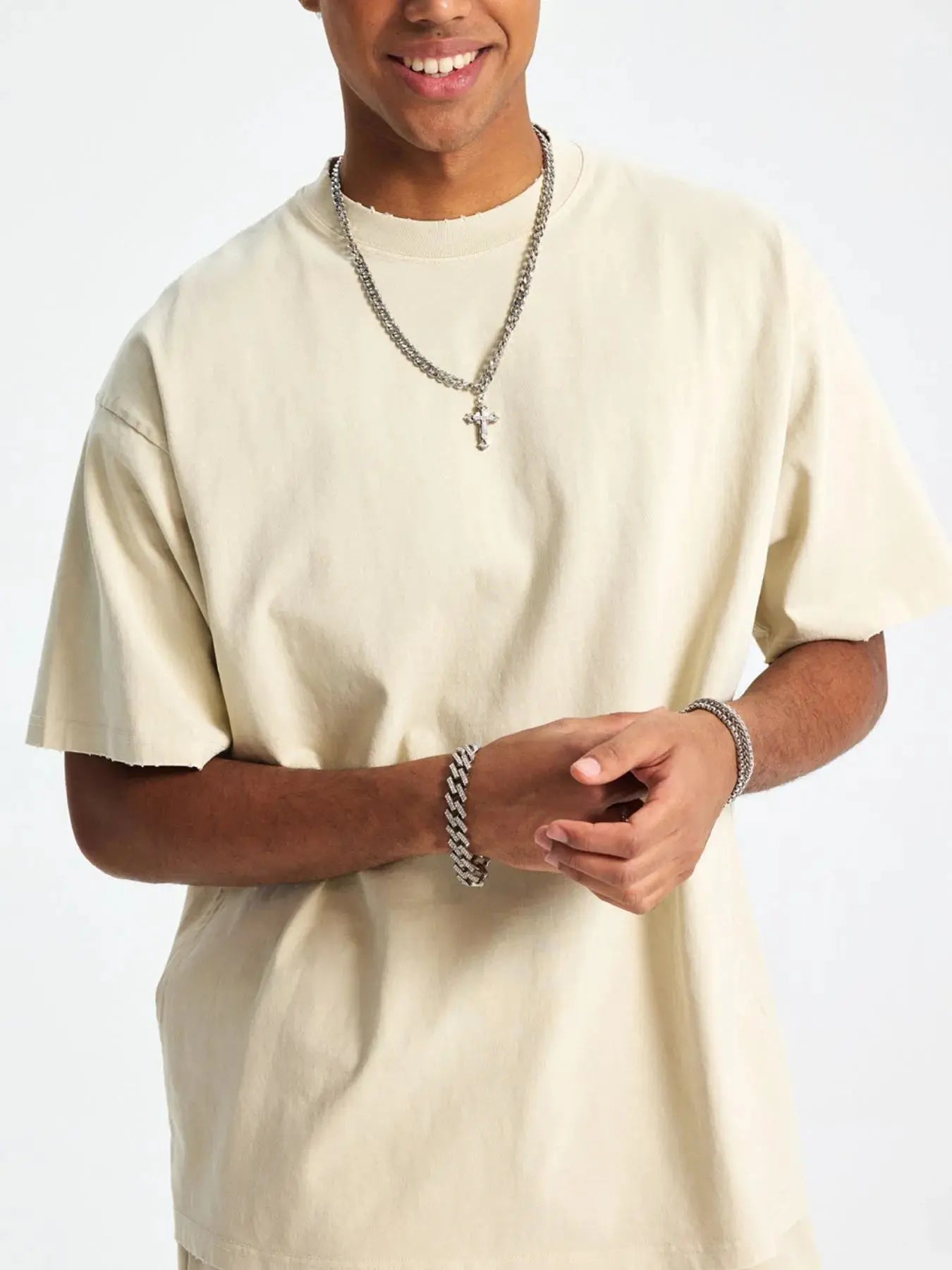 Men's Casual Oversized Cotton T-Shirt  COOLANDBAG
