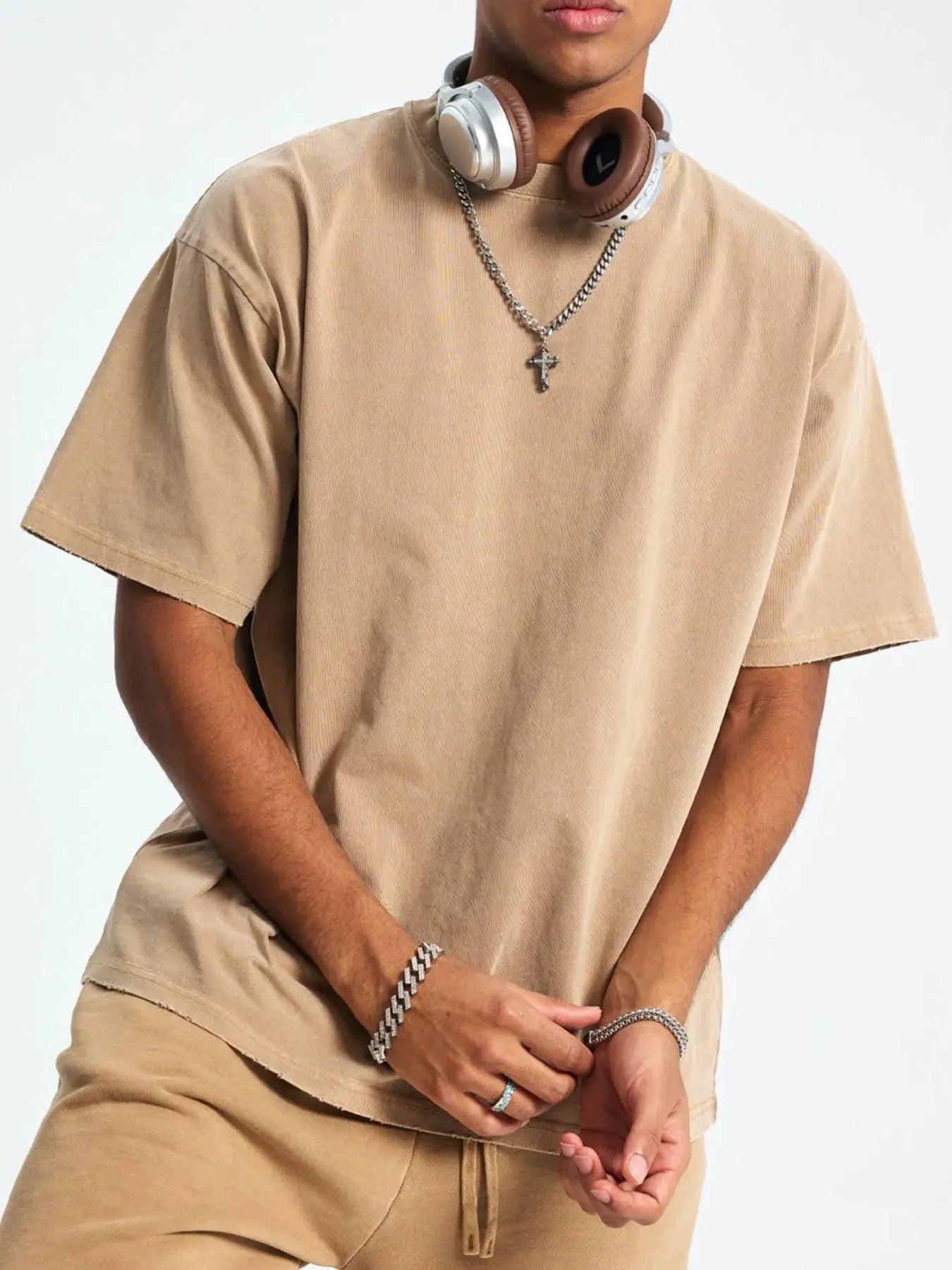 Men's Casual Oversized Cotton T-Shirt  COOLANDBAG