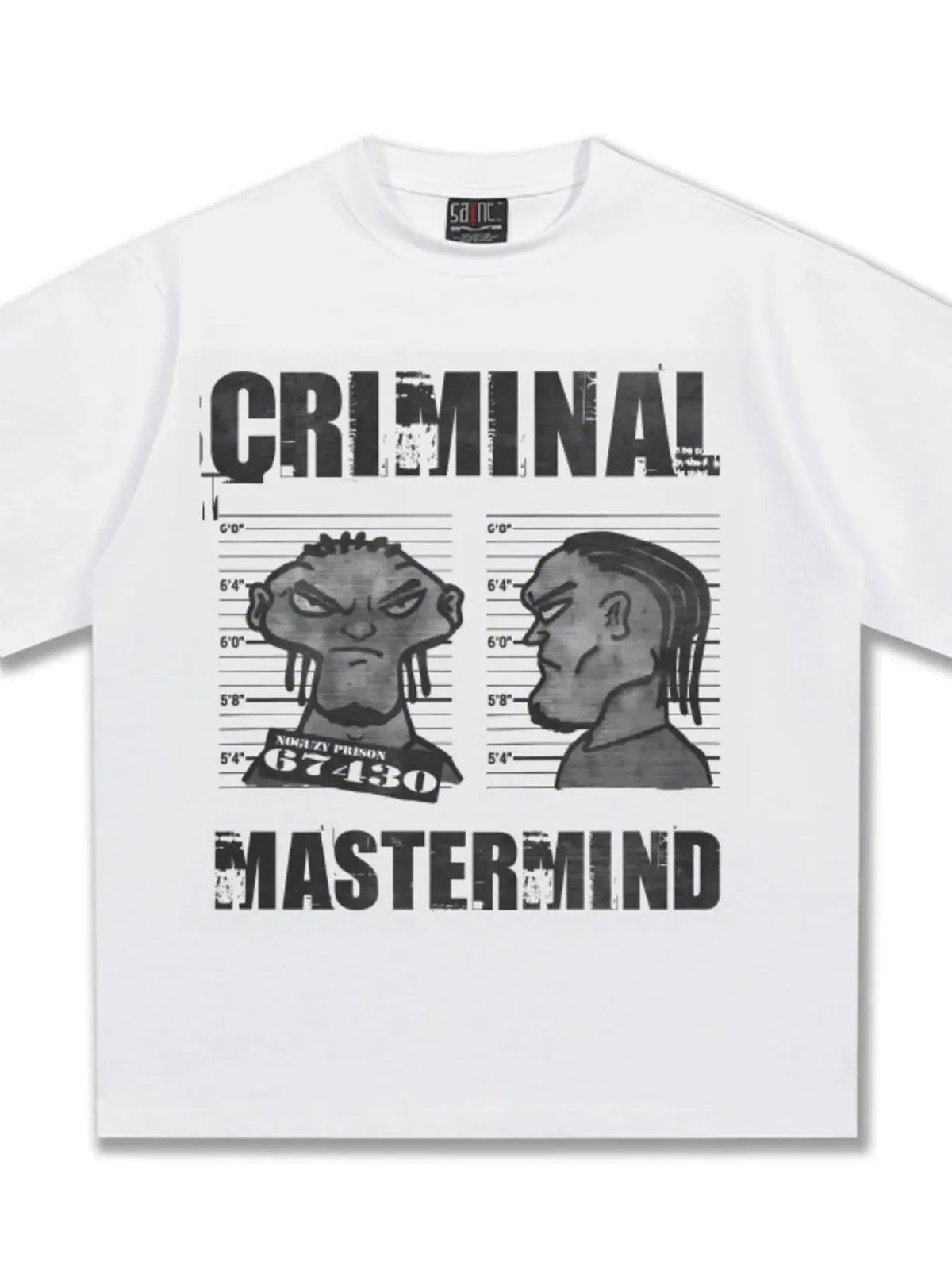 Men's Criminal Mastermind Graphic Oversized T-Shirt  COOLANDBAG