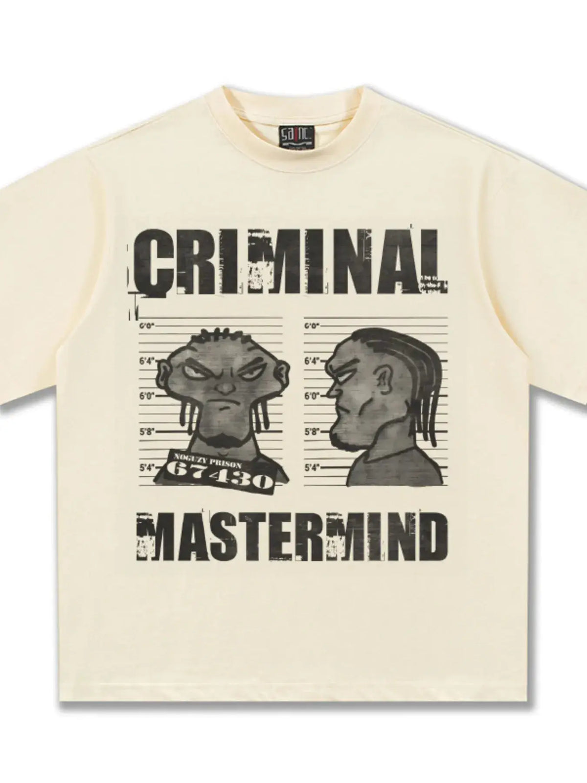 Men's Criminal Mastermind Graphic Oversized T-Shirt  COOLANDBAG