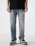 Men's Distressed Wide Leg Jeans  COOLANDBAG