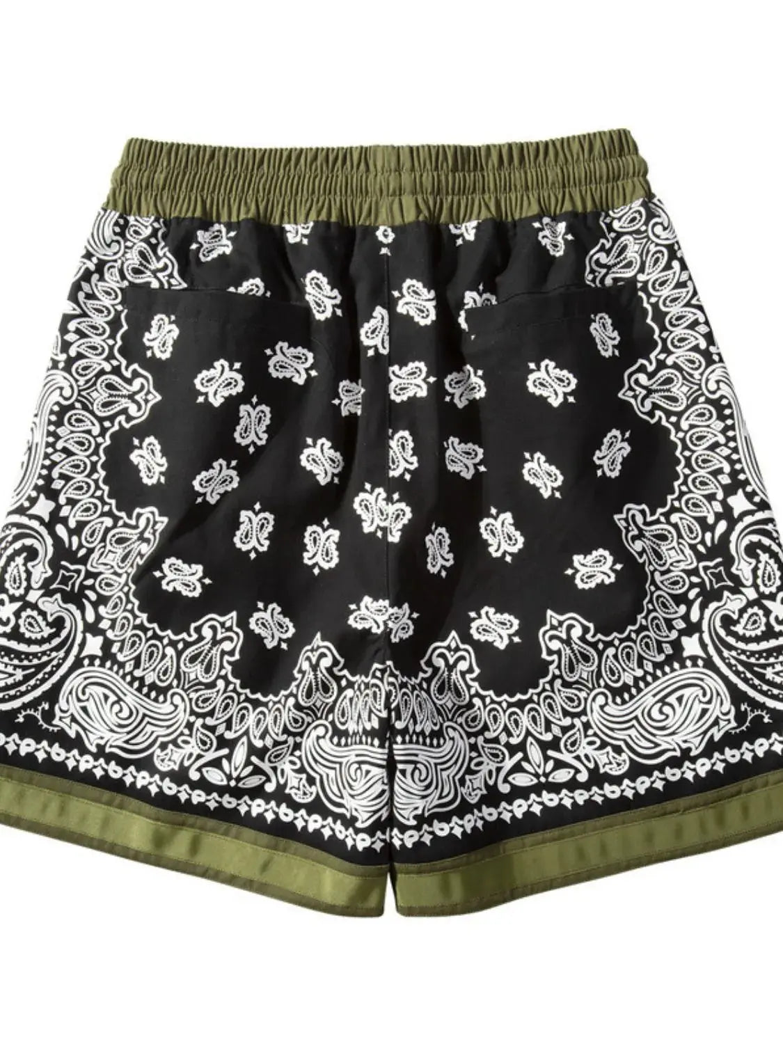 Men's Drawstring Printed Shorts with Pockets  COOLANDBAG