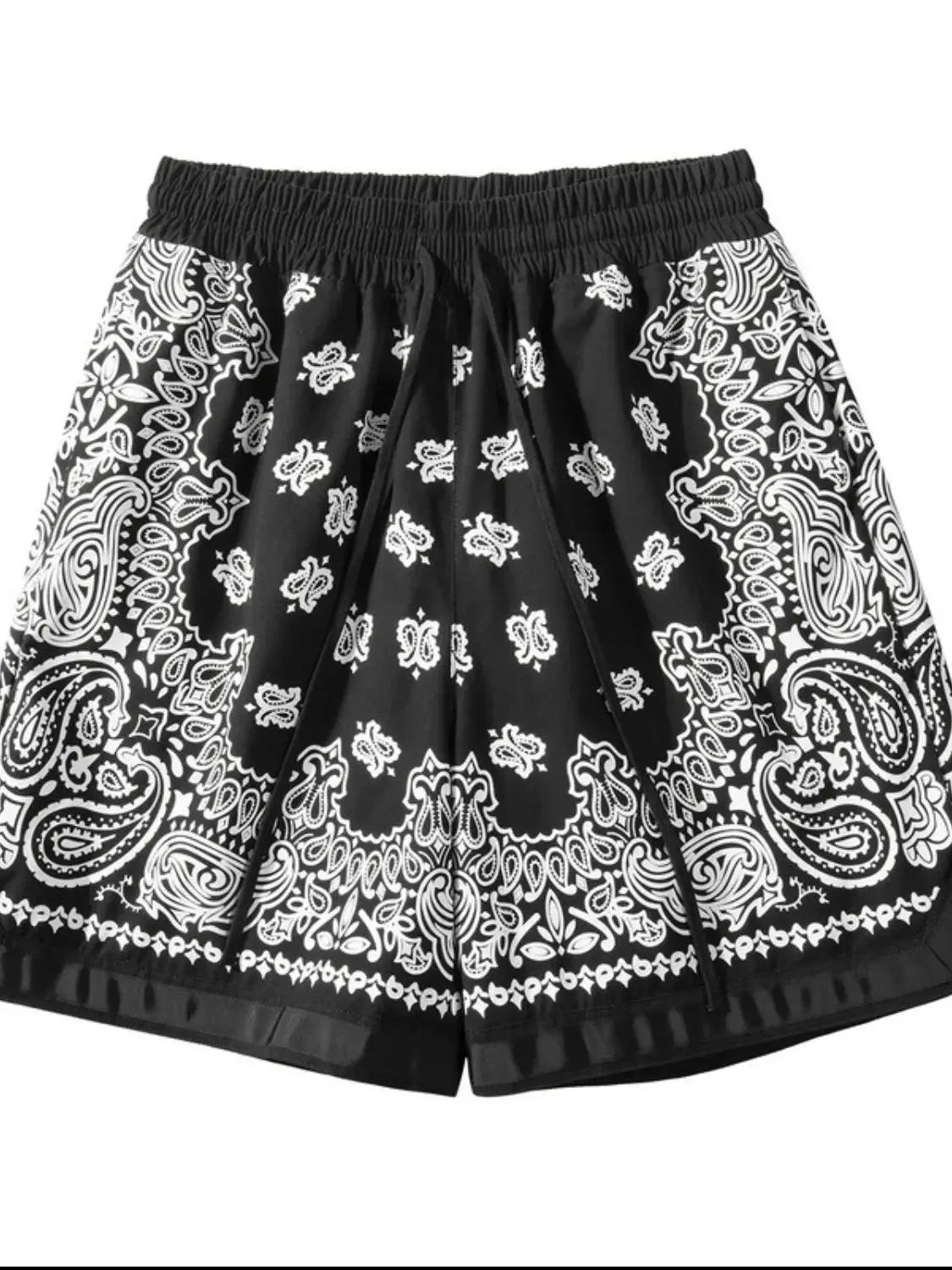 Men's Drawstring Printed Shorts with Pockets  COOLANDBAG