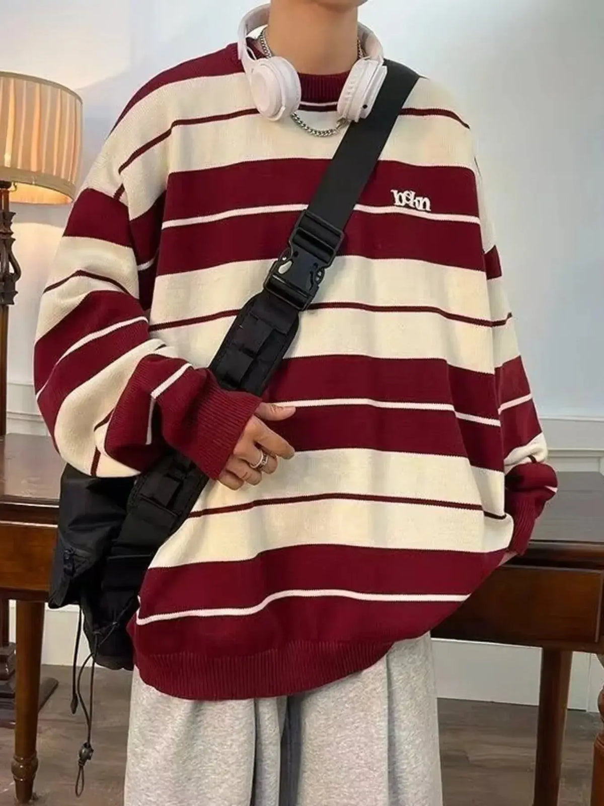 Men's Dropped Shoulder Long Sleeve Sweater  COOLANDBAG