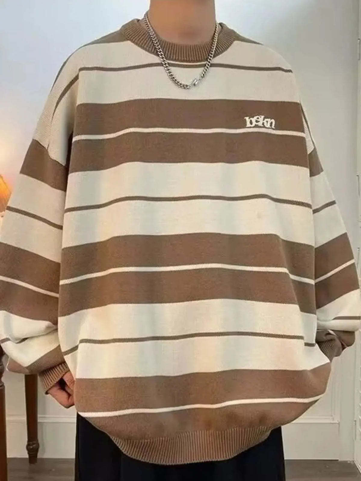 Men's Dropped Shoulder Long Sleeve Sweater  COOLANDBAG
