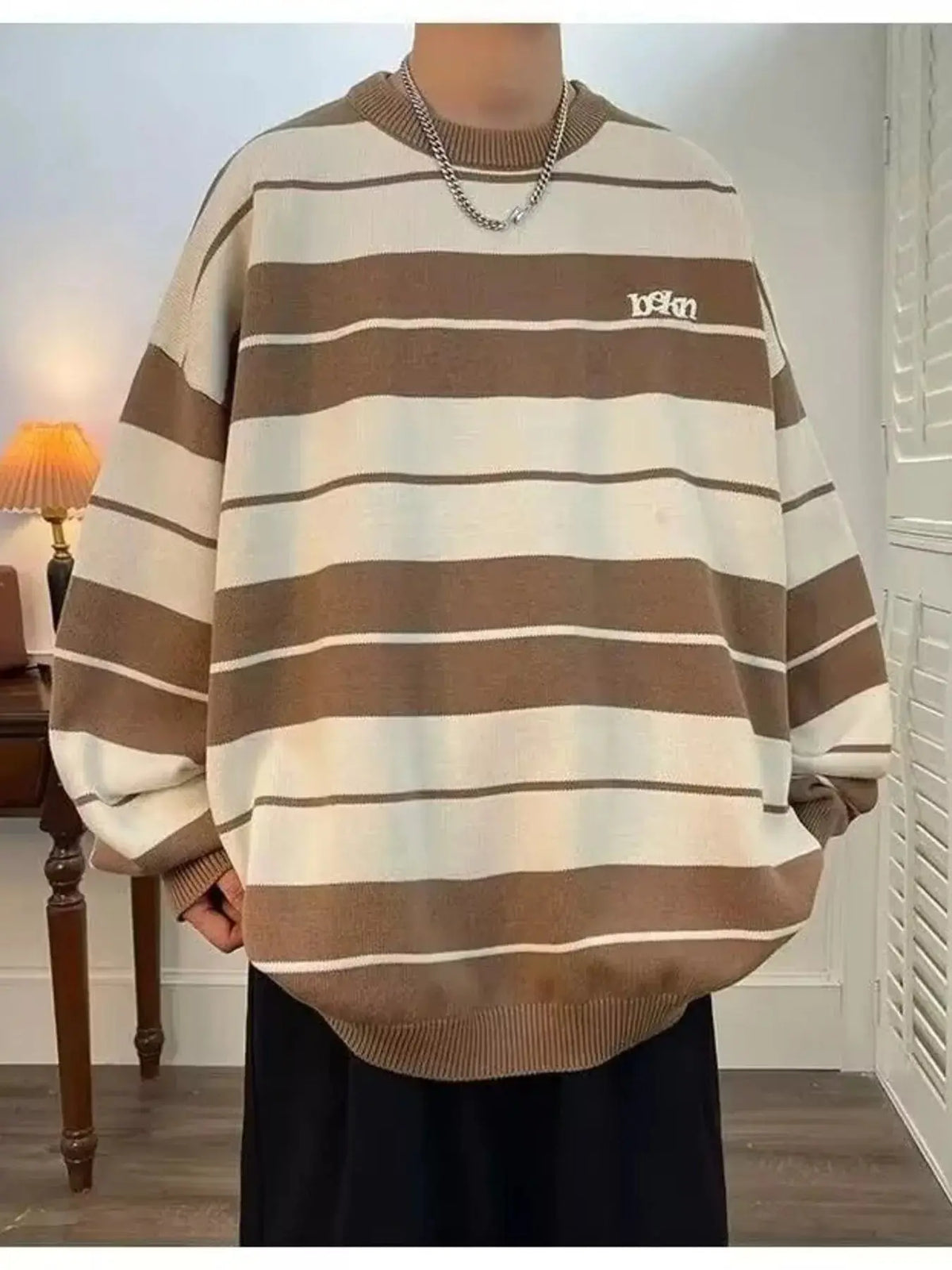 Men's Dropped Shoulder Long Sleeve Sweater  COOLANDBAG