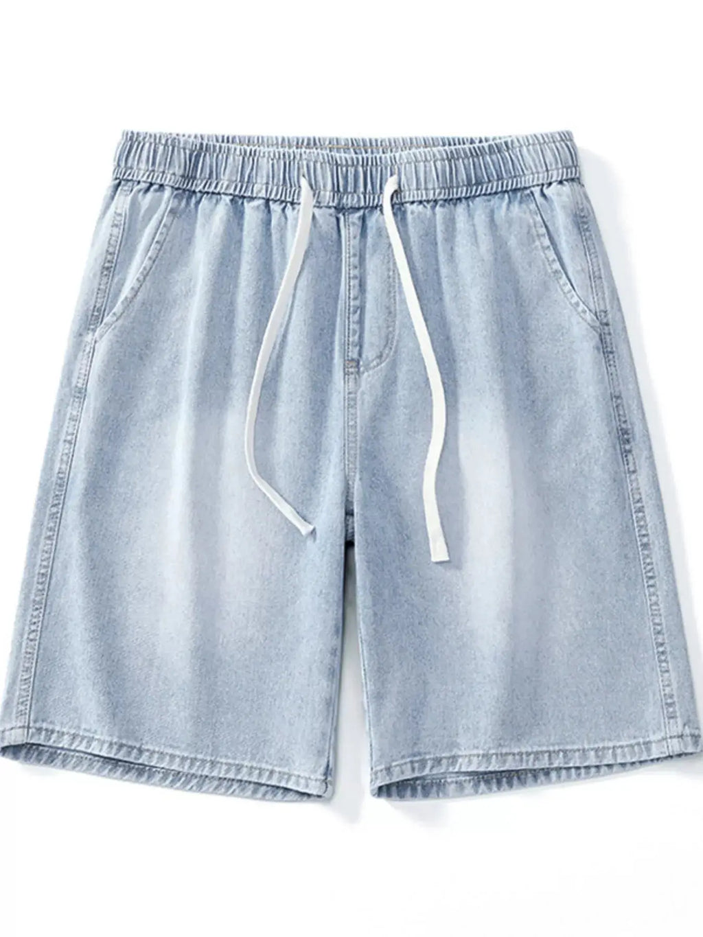 Men's Full Size Drawstring Wide Leg Denim Shorts Plus Size  COOLANDBAG