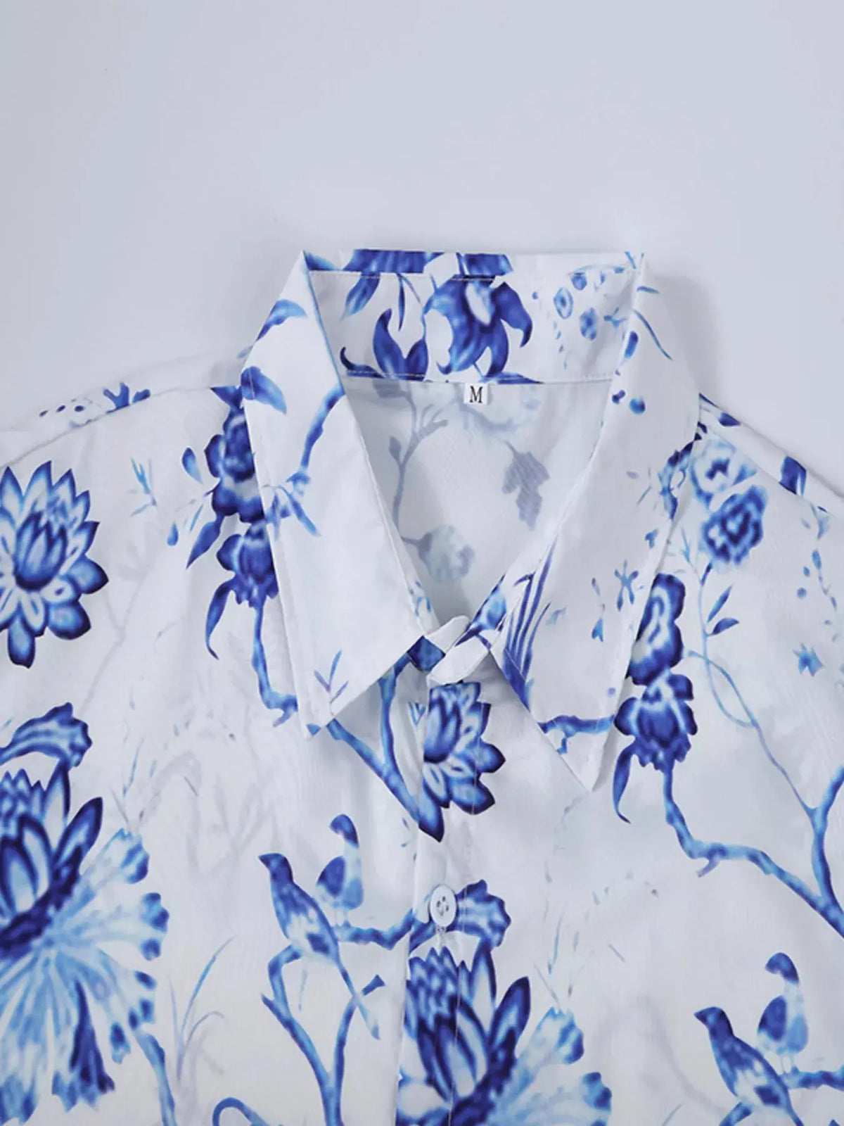 Men's Full Size Floral Print Button-Down Shirt Plus Size  COOLANDBAG