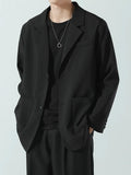 Men's Full Size Lapel Collar Long Sleeve Blazer Plus Size  COOLANDBAG