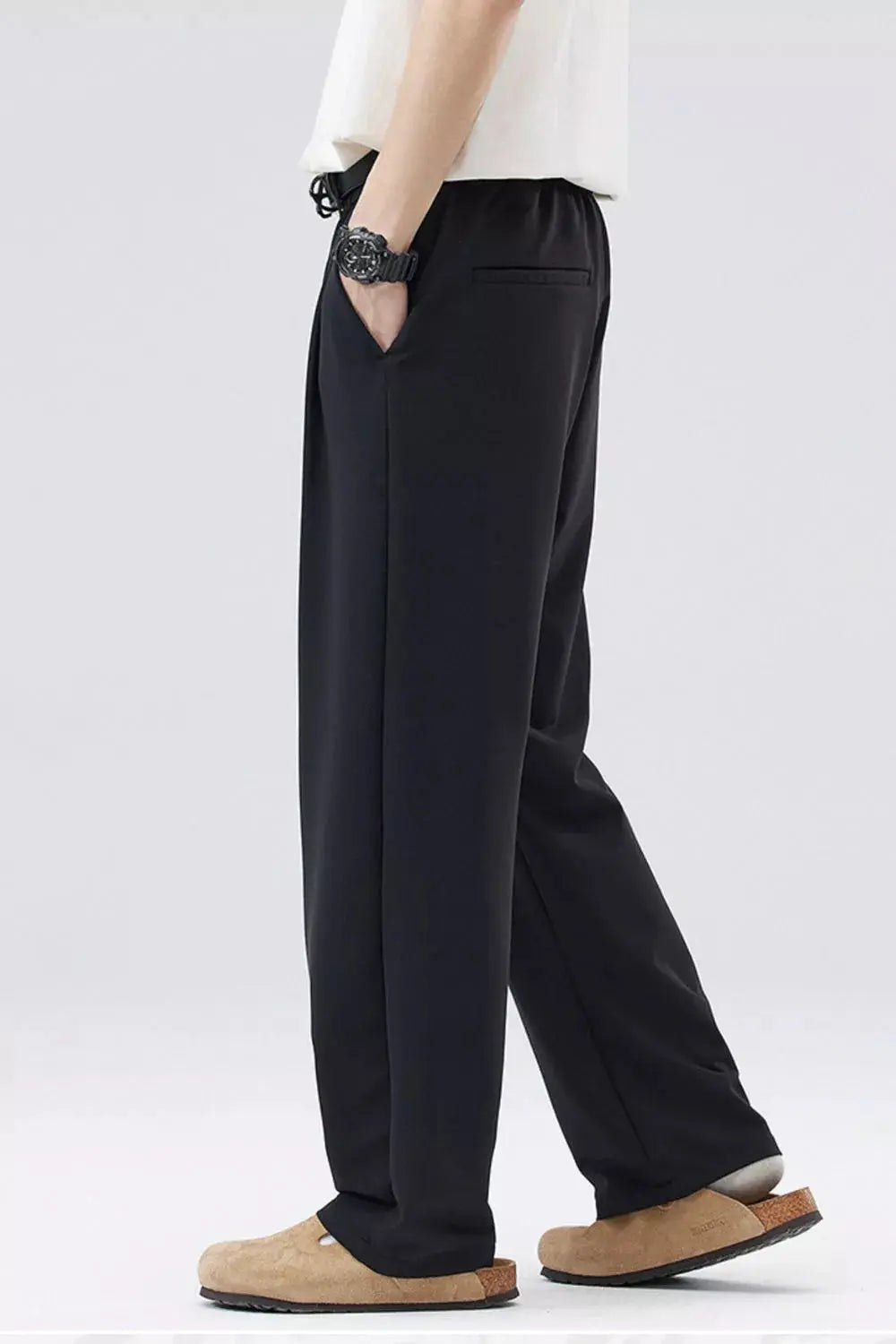 Men's Full Size Loose Fit Casual Pleated Pants Plus Size  COOLANDBAG