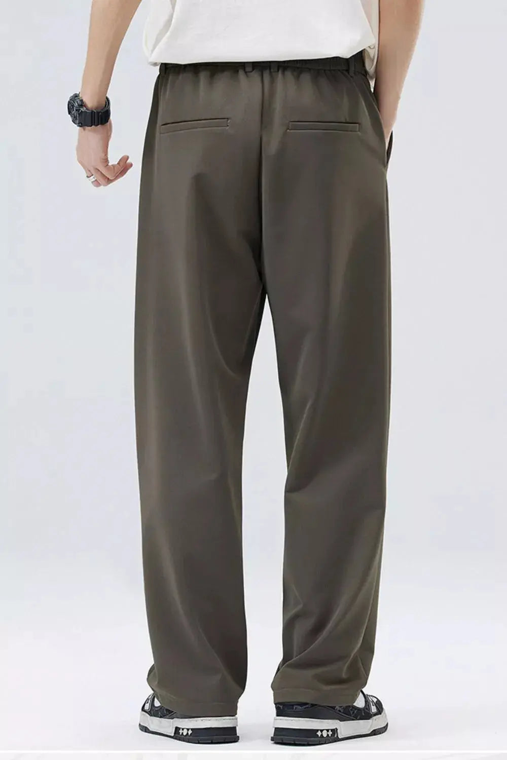 Men's Full Size Loose Fit Casual Pleated Pants Plus Size  COOLANDBAG