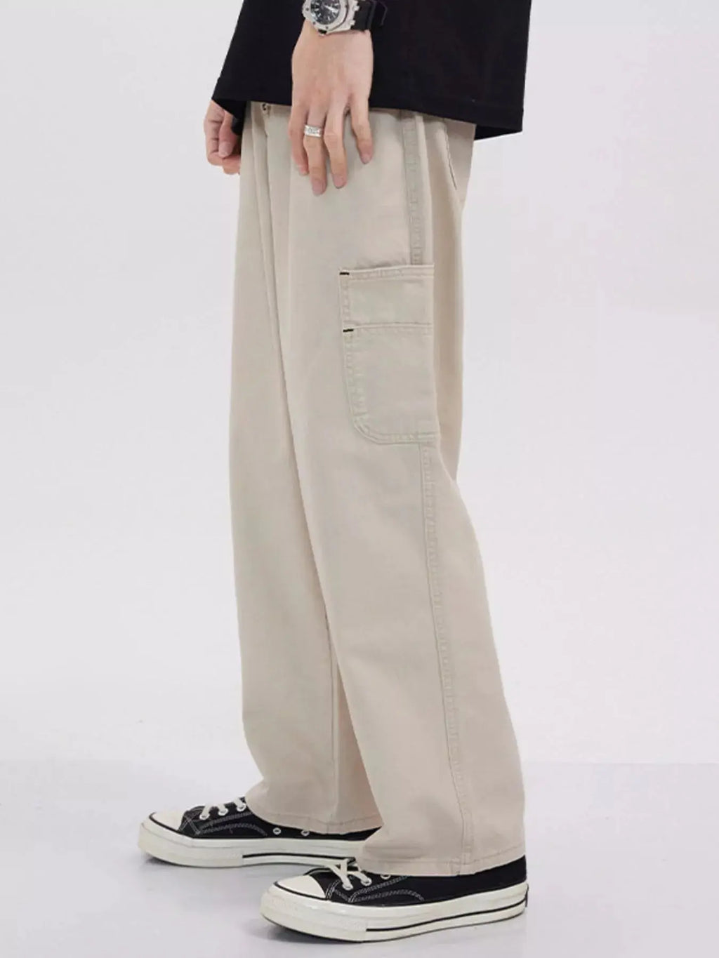 Men's Full Size Relaxed Fit Cargo Jeans Plus Size  COOLANDBAG