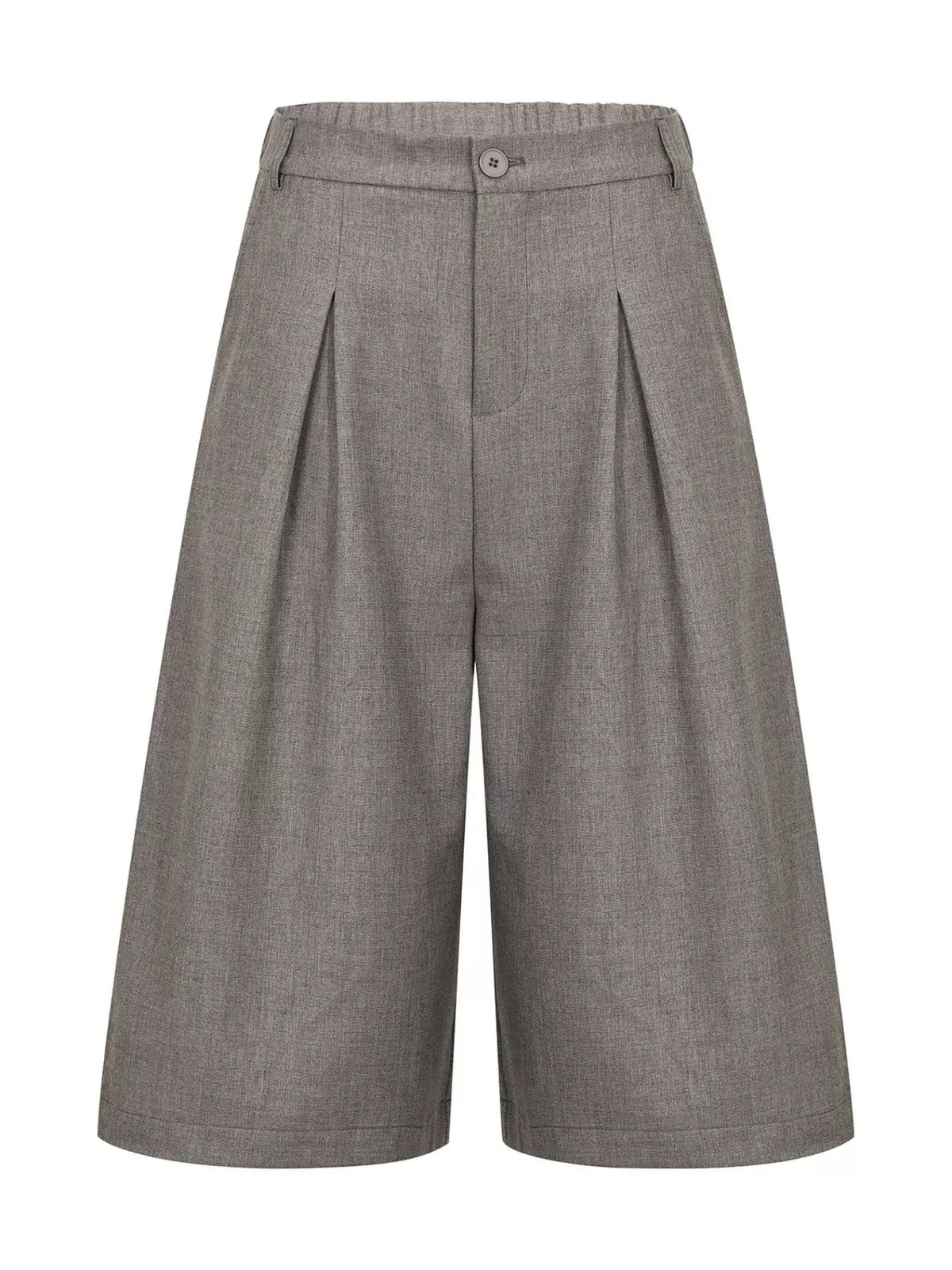 Men's High-Waisted Pleated Wide-Leg Capri Pants  COOLANDBAG