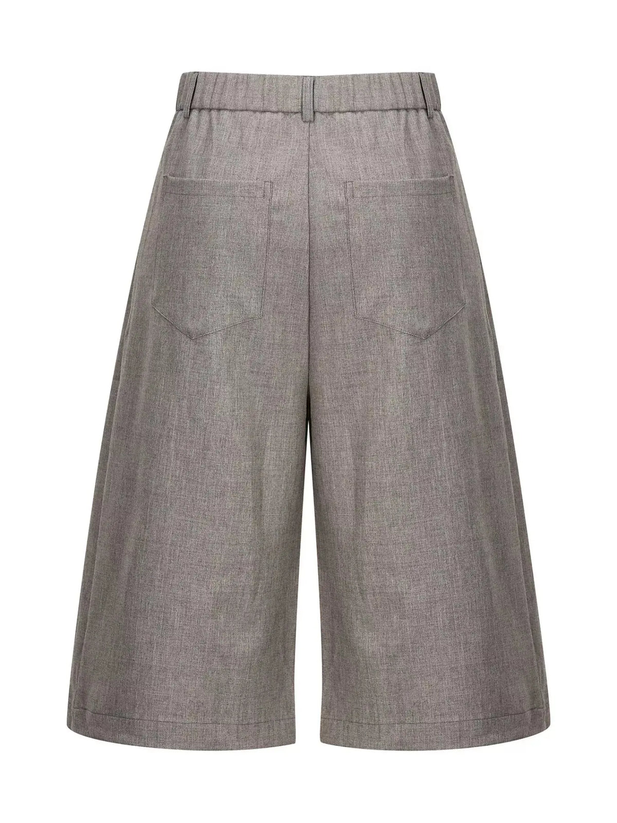 Men's High-Waisted Pleated Wide-Leg Capri Pants  COOLANDBAG