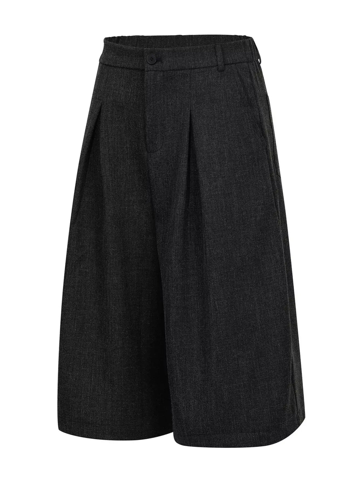 Men's High-Waisted Pleated Wide-Leg Capri Pants  COOLANDBAG