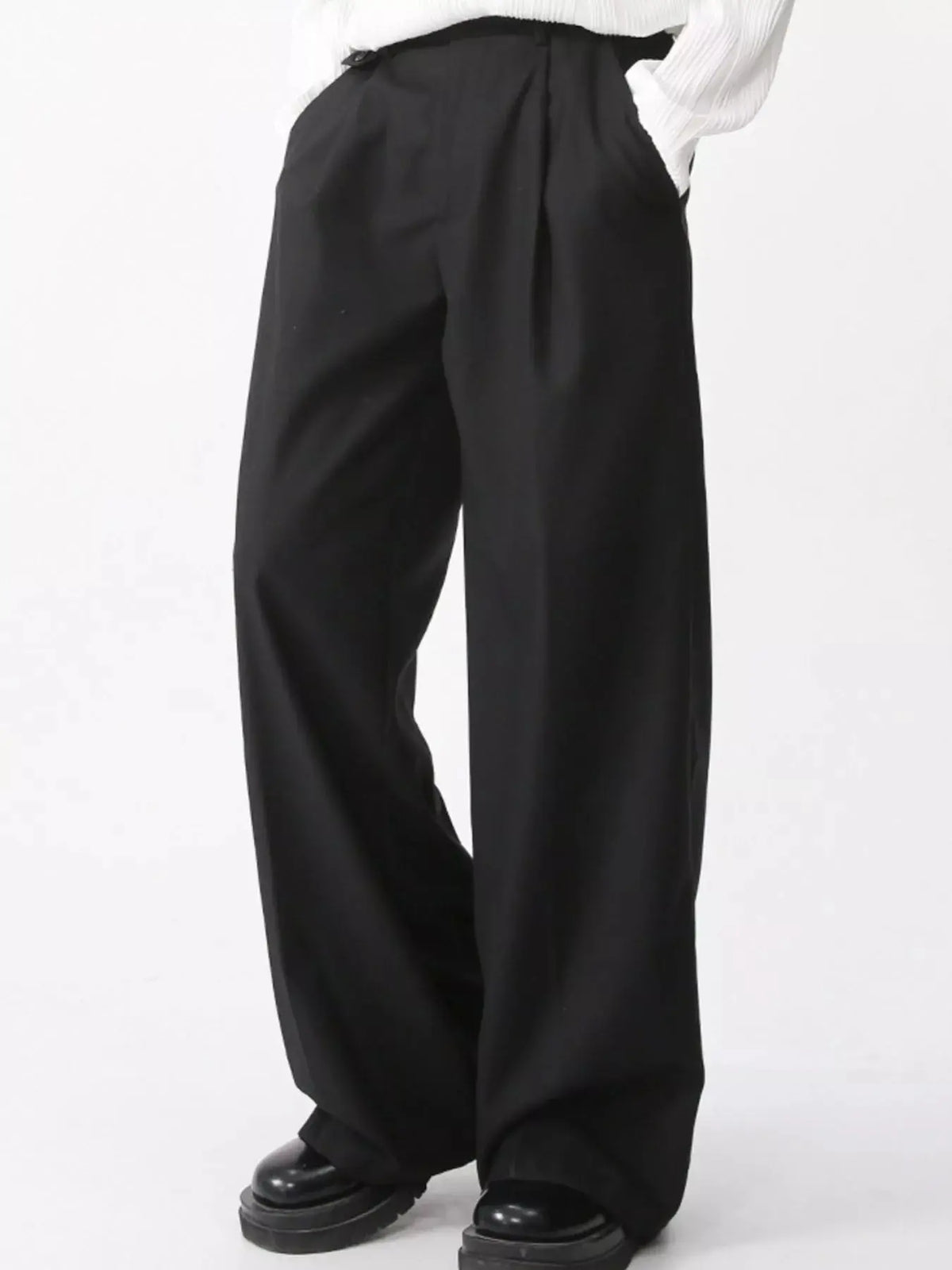 Pantalon Wide Leg Taille Haute Homme
