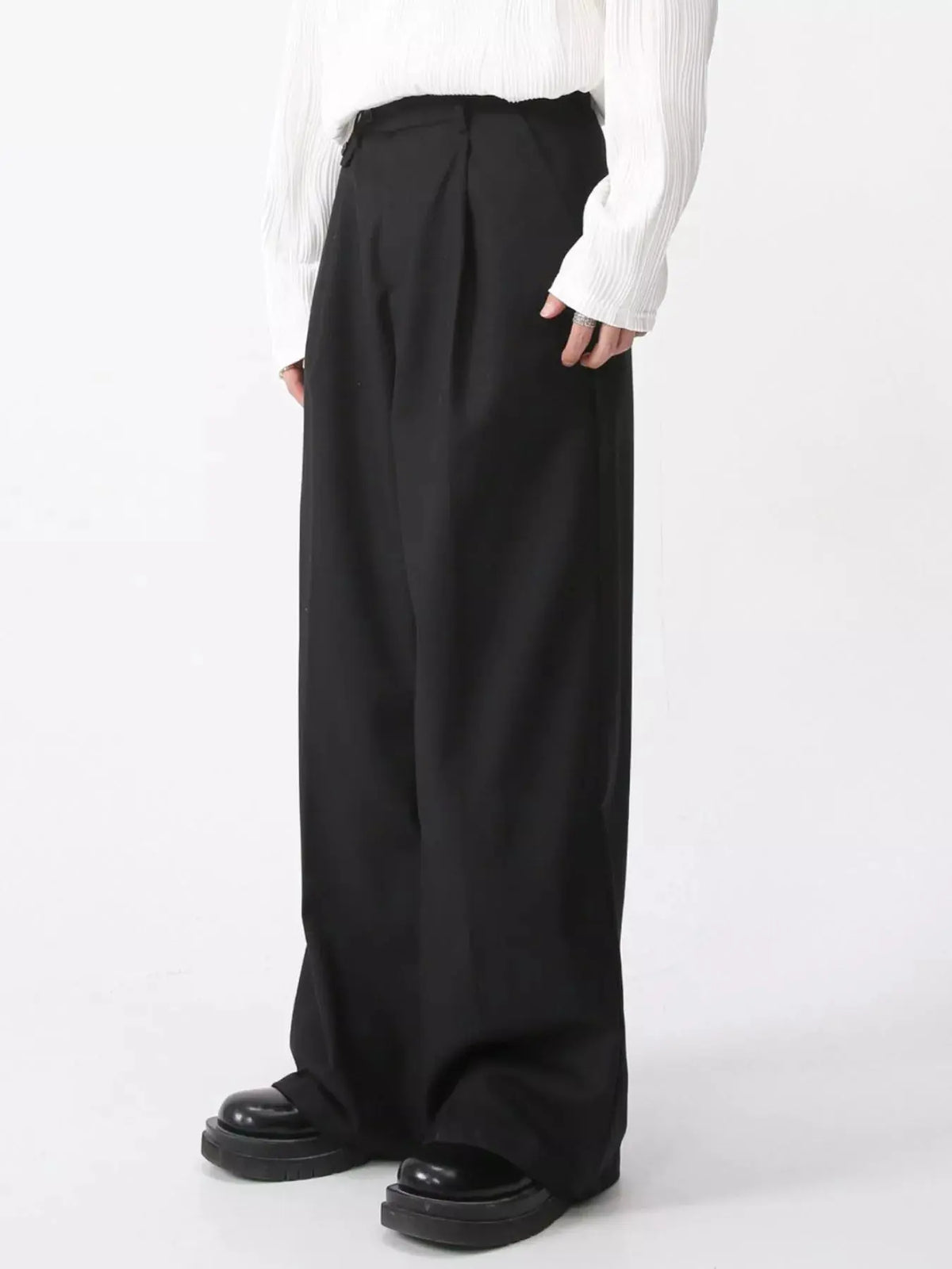 Men's High-Waisted Wide-Leg Pants  COOLANDBAG