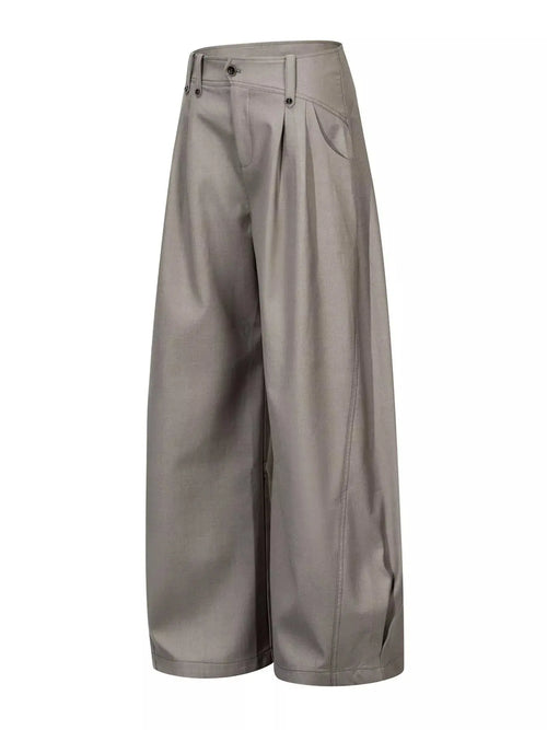 Men's High-Waisted Wide-Leg Pleated Casual Pants  COOLANDBAG
