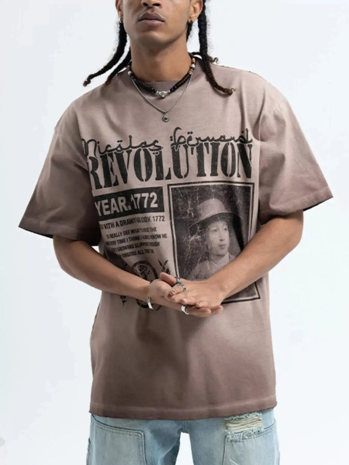 Men's Letter Graphic Oversized T-Shirt  COOLANDBAG