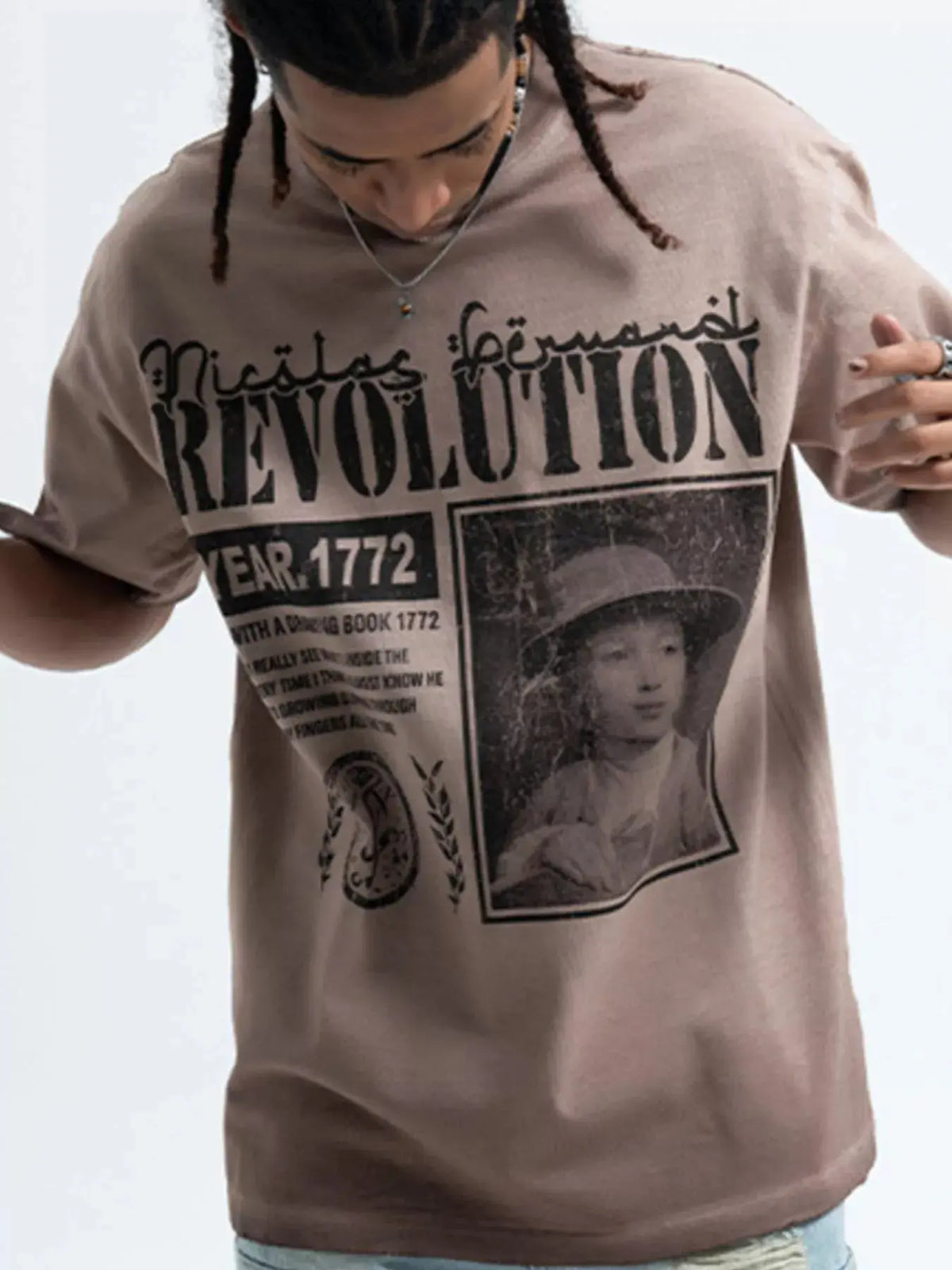 Men's Letter Graphic Oversized T-Shirt  COOLANDBAG