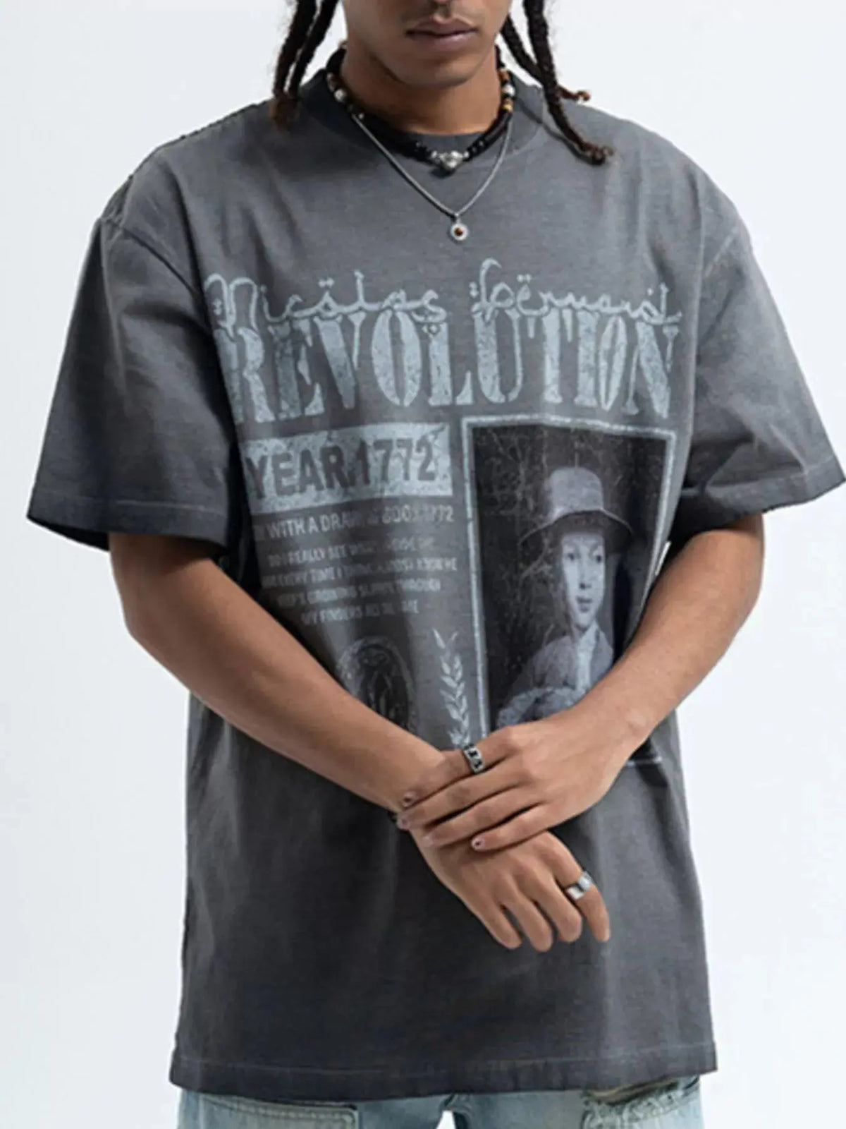 Men's Letter Graphic Oversized T-Shirt  COOLANDBAG