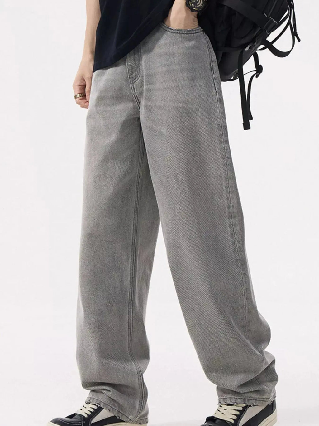 Men's Loose Fit Wash Jeans  COOLANDBAG