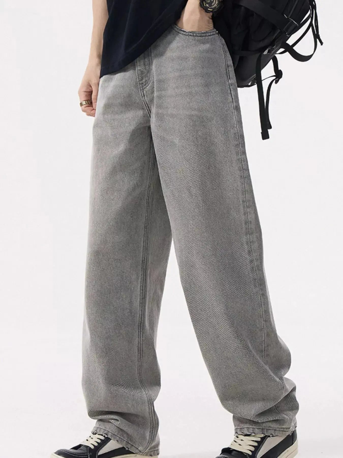 Men's Loose Fit Wash Jeans  COOLANDBAG