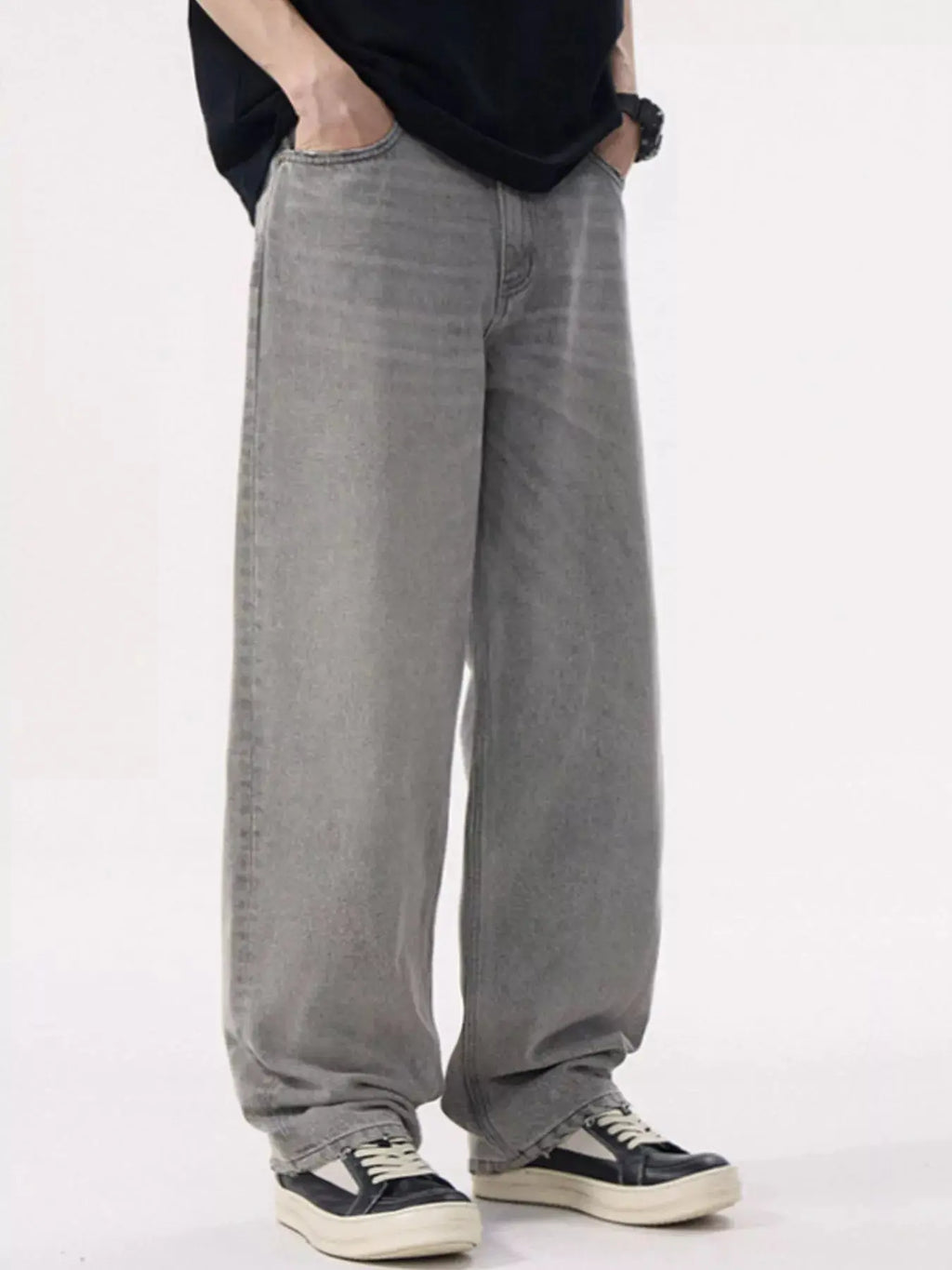 Men's Loose Fit Wash Jeans  COOLANDBAG