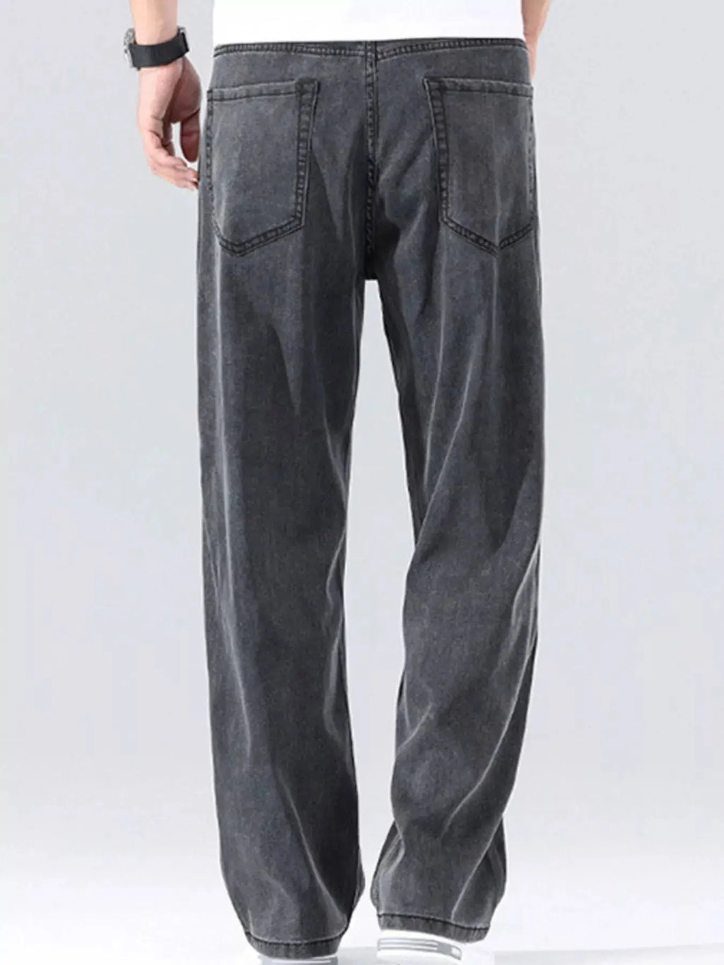 Men's Loose Fit Washed Jeans  COOLANDBAG