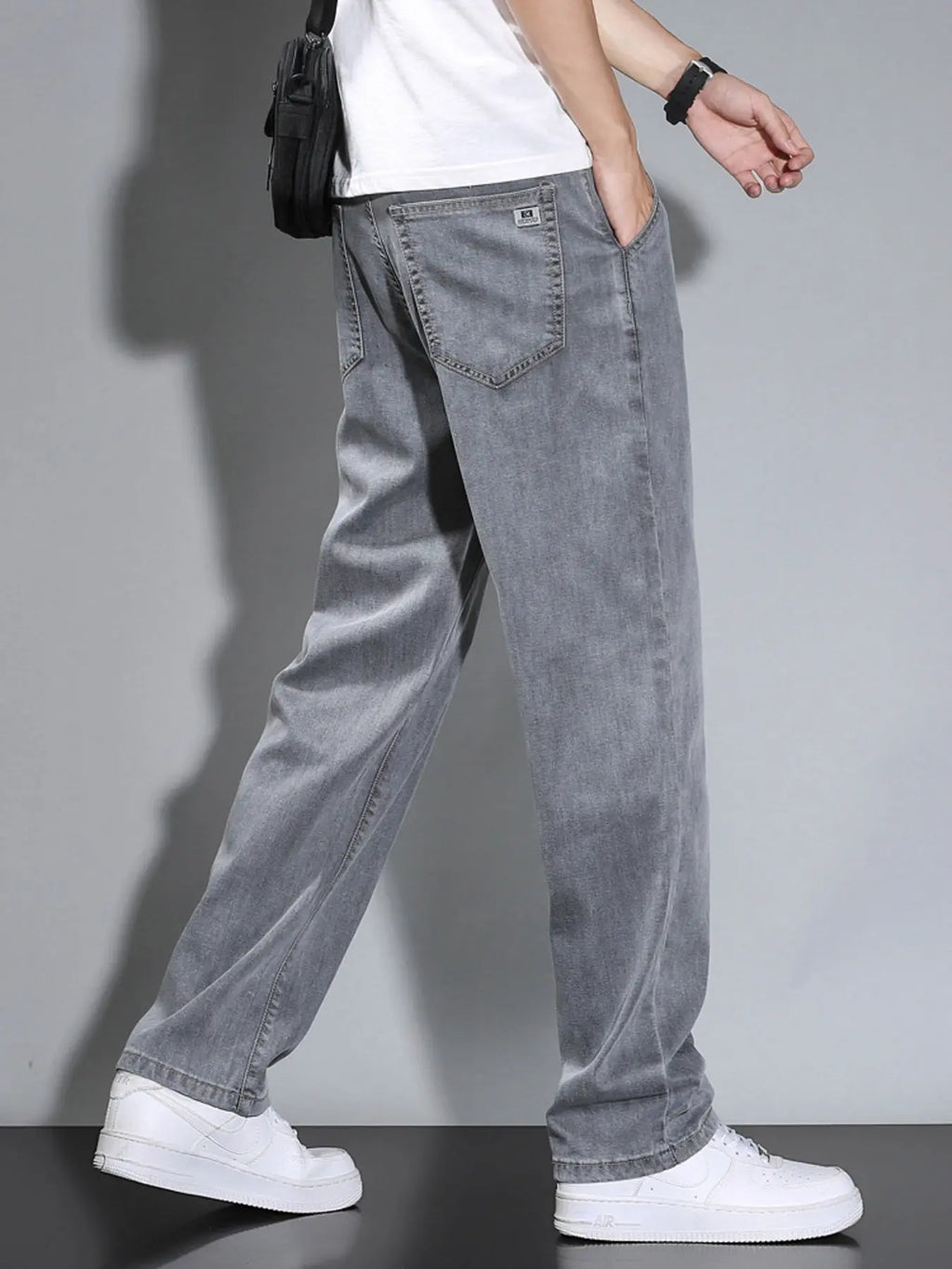 Men's Loose Fit Washed Jeans  COOLANDBAG