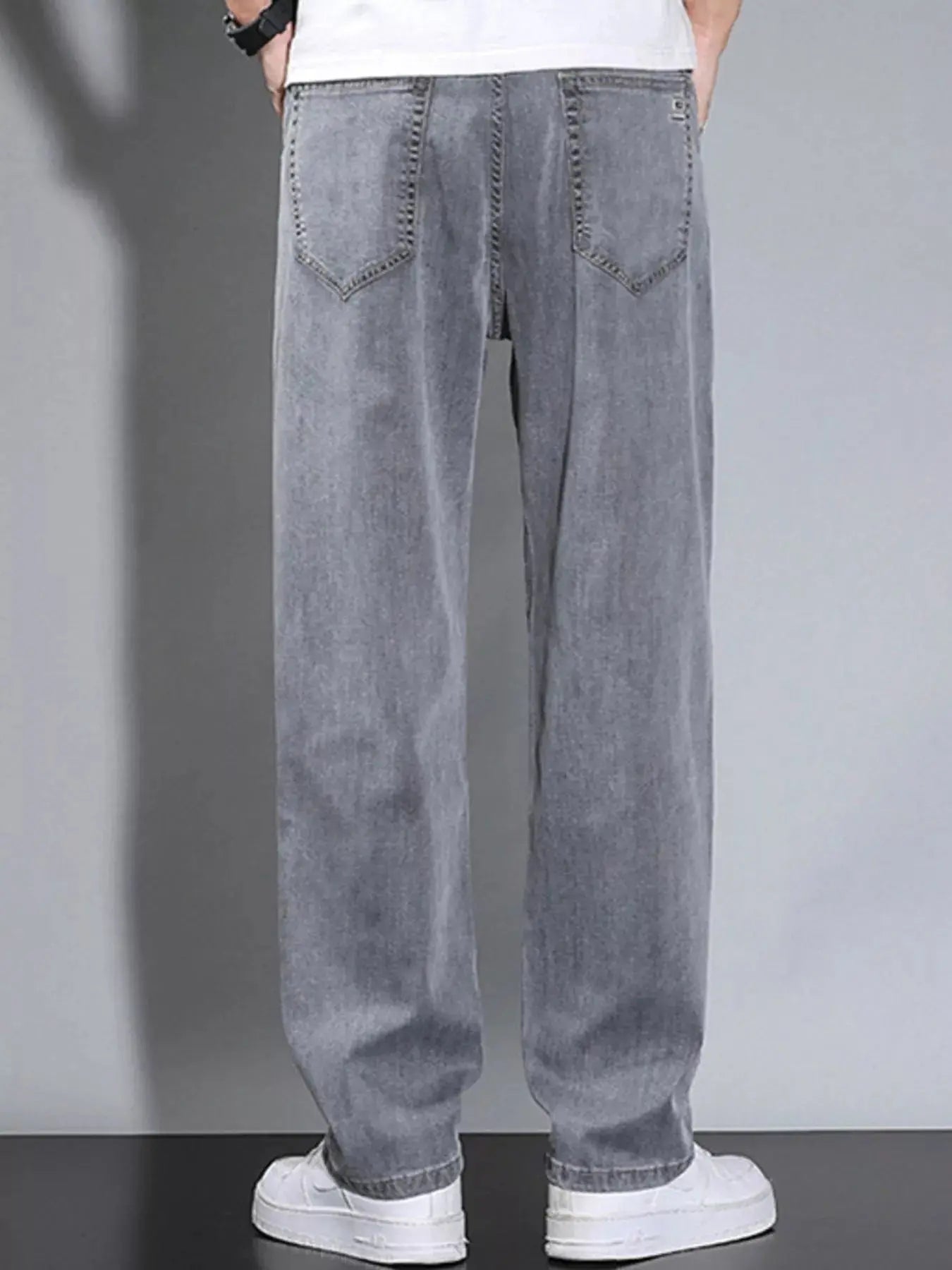 Men's Loose Fit Washed Jeans  COOLANDBAG