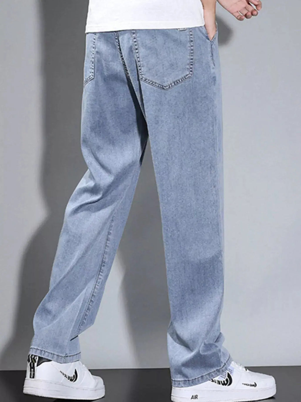 Men's Loose Fit Washed Jeans  COOLANDBAG