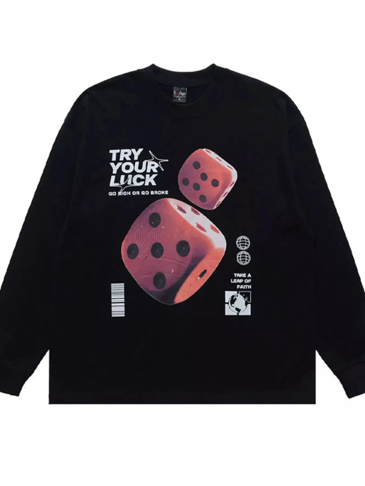 T-Shirt Manches Longues Imprimé Dés Homme