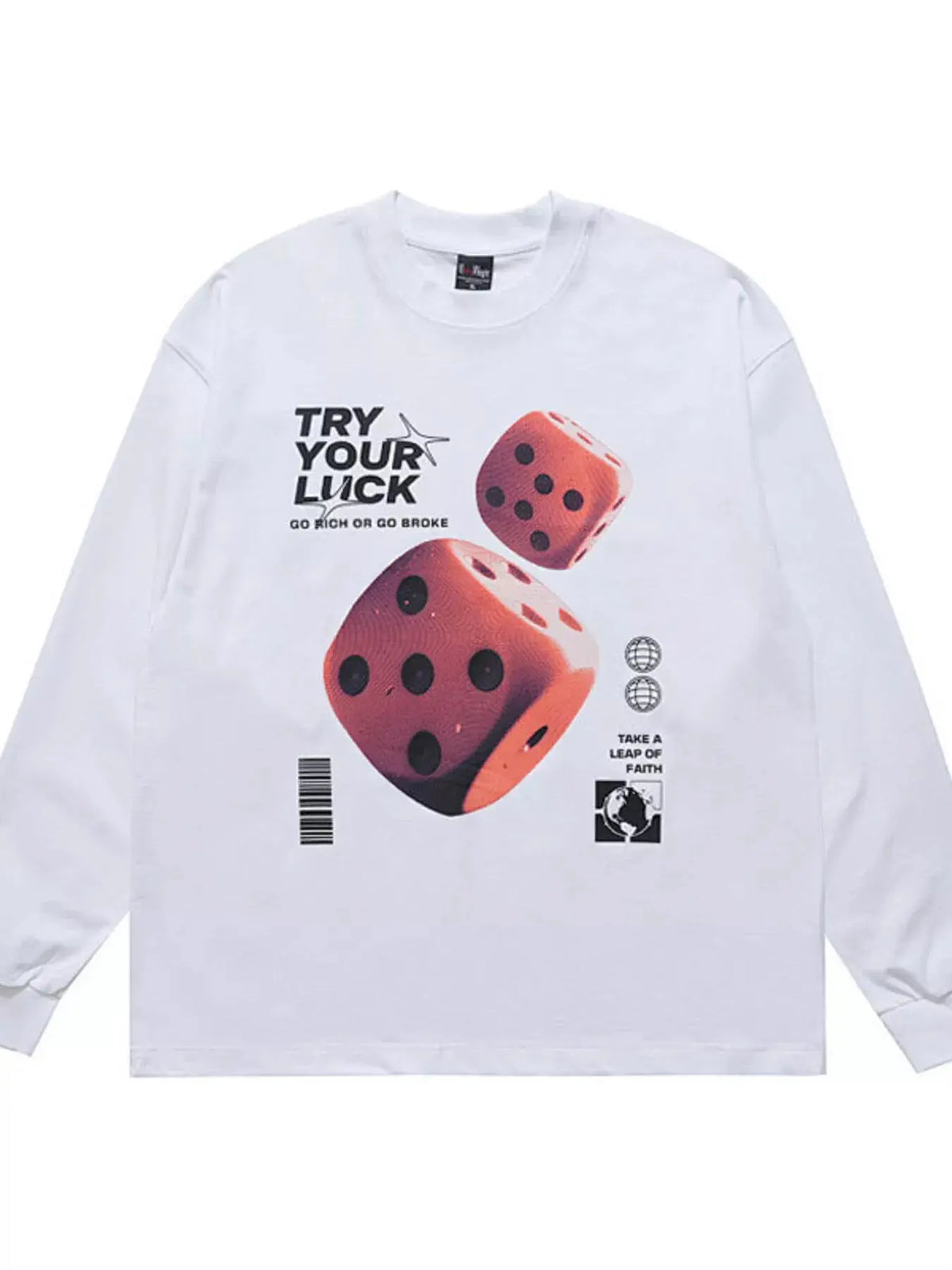 Men's Lucky Dice Graphic Long Sleeve T-Shirt  COOLANDBAG