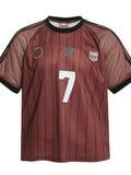 Men's Number 7 Striped Short Sleeve T-Shirt  COOLANDBAG
