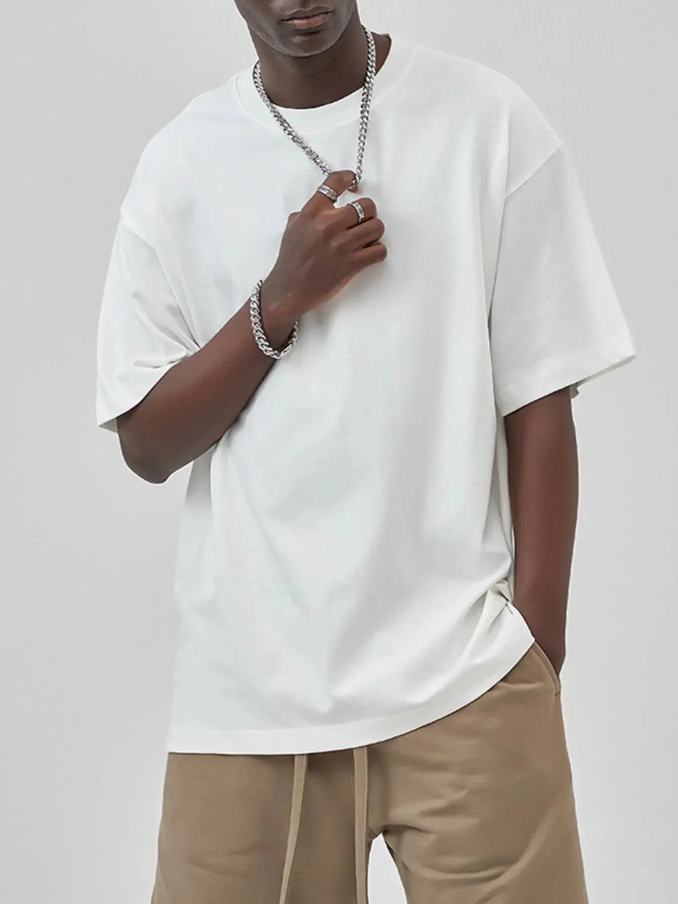 Men's Oversized Crew Neck T-Shirt  COOLANDBAG