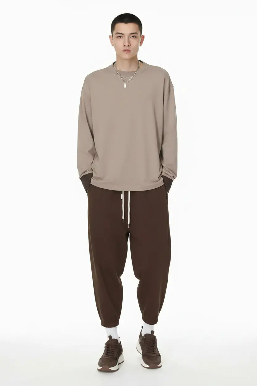 Men's Oversized Long Sleeve T-Shirt  COOLANDBAG