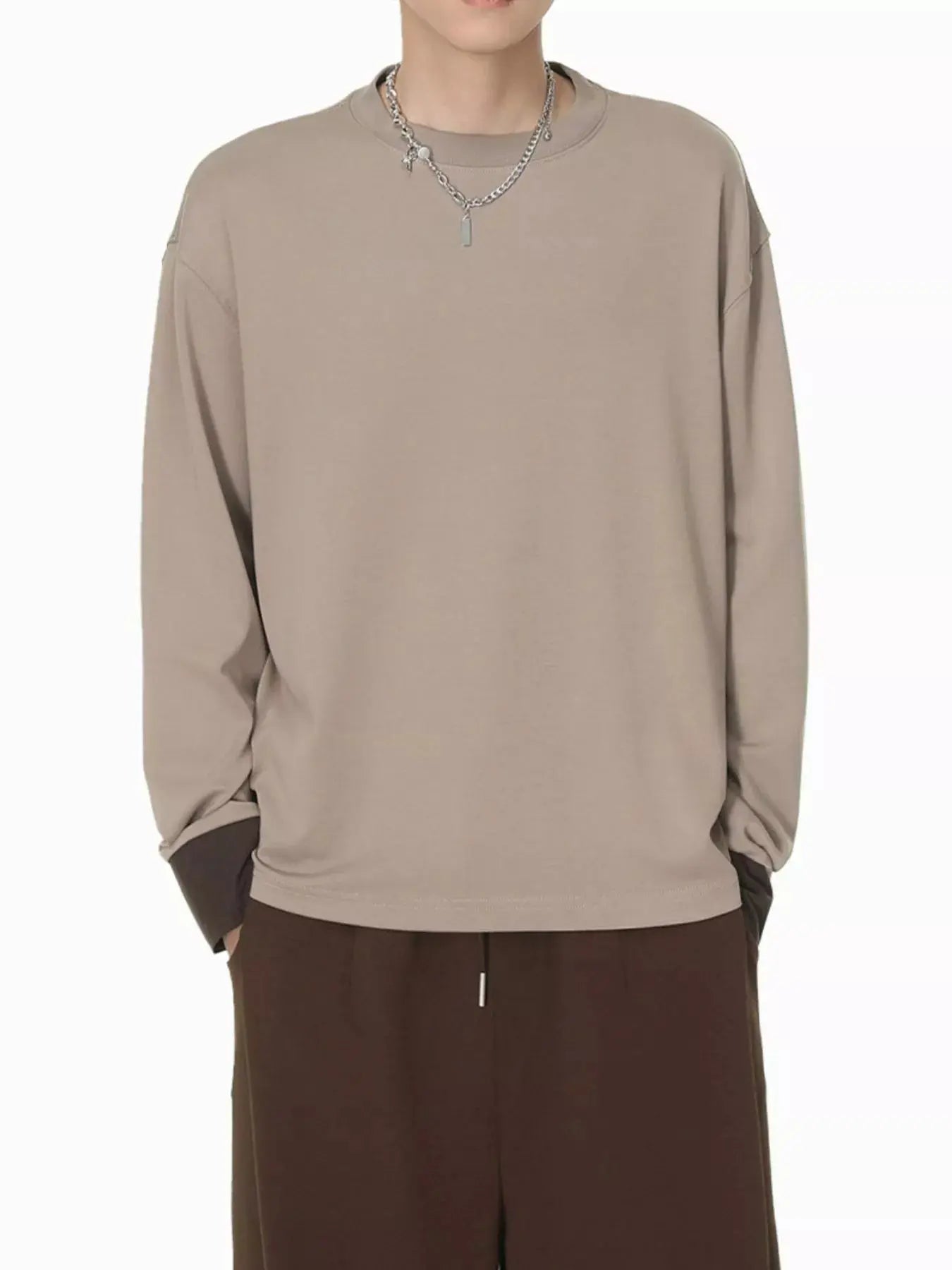 Men's Oversized Long Sleeve T-Shirt  COOLANDBAG